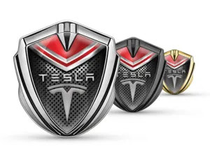 Tesla Emblem Silicon Badge Modern Look High-End Style
